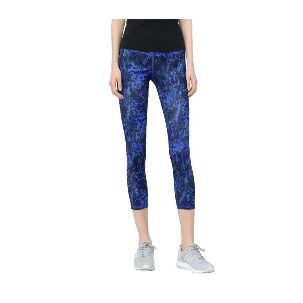 Lululemon Wunder Under Crop Leggings Sz 6 22” Multicolor Print Yoga Gym